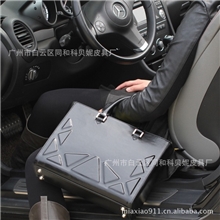 霸气侧漏！荧光色撞色手提单肩立体模块高难度真牛皮公文定型女包