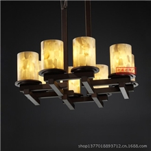 云石吊灯欧式古典铁艺灯蜡烛灯客厅卧室大堂吊灯可接工程80071/8