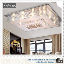 工厂灯具批发新品装饰水晶节能吸顶灯LC008跑马长方形led客厅灯