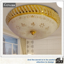 厂价直销供应精美金黄水晶吸顶灯LCH004圆形客厅卧室装饰吸顶灯