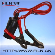 优质电瓶夹带点烟器插座电源线点烟器插座电瓶充电线