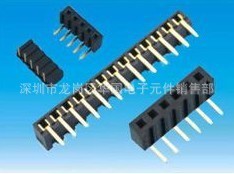 连接器厂家供应2.54间距排母连接器U端90度弯脚塑高7.1，1X13P