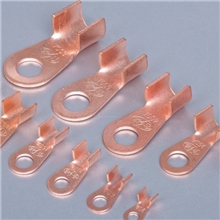 柳市厂家供应优质紫铜OT系列500A电力金具冷压接线端子开口鼻子