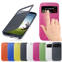 三星i9500原装皮套三星S4官方保护套S4超薄智能休眠开屏手机套