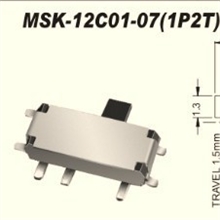 供应七脚拔动开关拨动开关MSK-12C01-07七脚贴片拔位开关