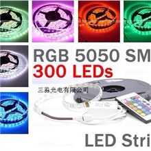 【三淼】5050七彩柔性灯条12v一米60珠裸板RGB+24键控制器