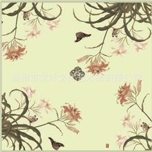 传世名画艺术方巾《宣花图》真丝