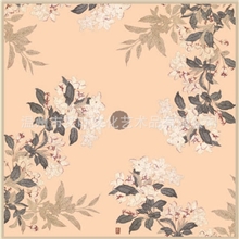 传世名画艺术方巾碧桃图