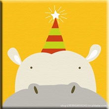 《河马》【厂家直销】数字油画时尚益智好玩亲子20*20cm