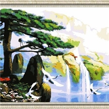 【厂家直销】数字油画小额批发一件代发《迎客松》60*120cm