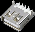 【USB首选供货商】USBA/F单层沉板式2E两点式，东莞USB连接器厂