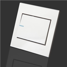 【欧普电器插座开关批发】双控一位家用开关方形白色床头开关