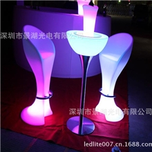 发光桌子、凳子、户外桌子、塑料家居、LED户外桌子、变色家具