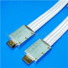 淘宝高清视频HDMI锌合金外壳扁平线，镀金头HDMI.加网HDMI线