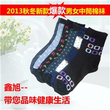 厂家生产成人女袜卡通袜糖果袜弯板袜袜子批发中统棉袜