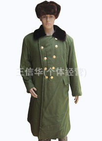 厂家批发涤卡纯棉里87式加厚加大军大衣现货供应