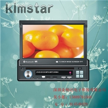 工厂批发7寸单锭手动伸缩DVD导航，高性价比车载DVD导航