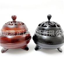 厂家批发红木木雕镂空沉香粉香炉实木塔香香炉木质熏香香炉