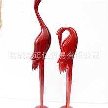 高40-120CM丹顶鹤木雕仙鹤摆件红木对鹤越南工艺品仙鹤朝阳