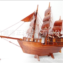 厂价批发船模摆件红木船模一帆风顺木雕船模型木质帆船5款