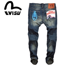 2013新款原单正品陈冠希同款福神刺绣休闲韩版直筒牛仔裤男款潮