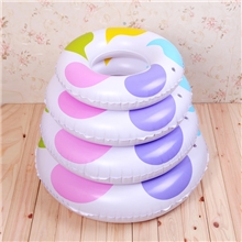 0.25KG厂家直销加厚新款五彩风车游泳圈/坐圈可定制图案