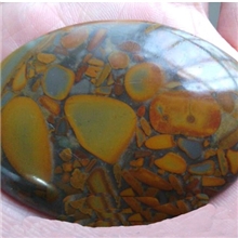 天然五彩女娲石温灸片正品女娲石按摩圆饼祛寒除湿