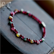朵儿出品天然碧玺手链石榴石搭配枚红色可爱甜美