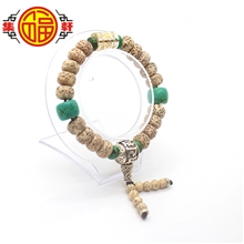 香港集福轩厂价批发高密星月菩提藏式带绿松石佛珠手链地摊