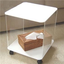 压克力卧室休闲桌，有机玻璃小方桌，亚克力双层桌