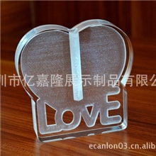 供应亚克力心形底座玫瑰心形底座亚克力制品爱心亚克力底座