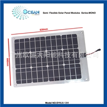 单晶硅太阳能柔性板可弯曲30度房车游艇电池充电30W18V