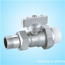 烟台巨龙水暖经销批发PP-R暖通活接铜球阀【秀辉阀门】