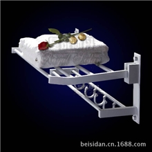 太空铝卫浴挂件套装毛巾杆浴巾架挂钩太空铝可折叠双层壁挂