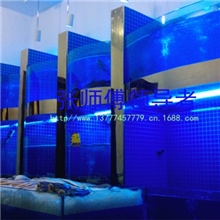 杭州海鲜池工程&middot;玻璃加工.观赏鱼缸&middot;落地大型圆柱.循环水施工