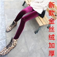 韩国绒金丝绒加绒加厚打底裤保暖小脚裤靴裤女裤九分裤批发