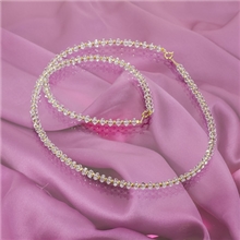 日本进口天然水晶项链和手链（镶嵌18k黄金球）---明亮式切割工艺