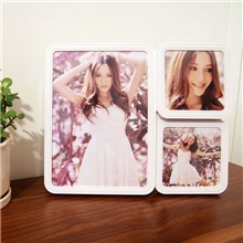 直销韩式叠三组合塑料亚克力摆台影楼婚纱照艺术照儿童相框相架