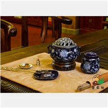 香炉厂家、电子熏香炉批发、芳华绝代木盒礼品套装沉香香薰炉