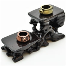 镀紫铜狮耳指尖铜香炉线香香插香座点香器香道用具佛教用品