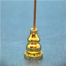 纯铜镀金银葫芦两用香插盘香香插线香香插香道用具