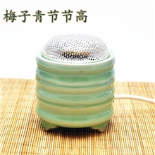 梅子青配金属盖电香炉陶瓷电薰香炉带定时可调温沉檀熏香炉