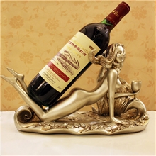 现代中式办公室客厅海滩美女酒架树脂摆件做旧古银厂家