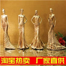 创意礼品女孩雕塑抽象人物女模特工艺品家居饰品欧式美女树脂摆件