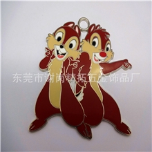 超级可爱卡通动物大吊牌节日促销金属礼品精美烤漆双兔吊牌