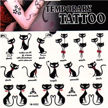 纹身贴纸男防水女小猫咪狐狸图腾手臂纹身贴厂家批发