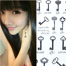 纹身贴纸男防水女锁心钥匙扣手臂手腕胸部纹身厂家批发