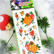 厂家定做夜光防水纹身贴纸花草图案纹身贴蝴蝶文身贴纸文身贴