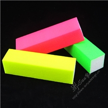 新款高弹荧光色海绵豆腐块方块指甲锉个性时尚专业美甲工具