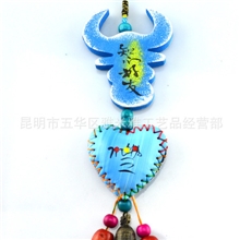 东巴风铃挂件木质挂件手工艺品